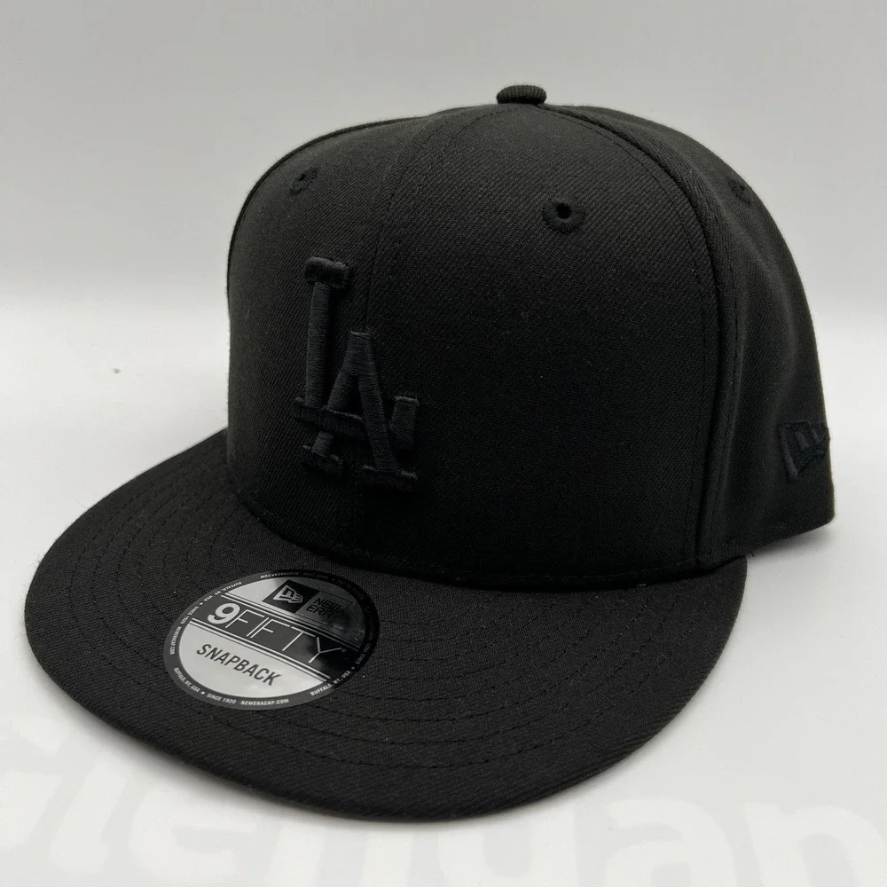 New Era Los Angeles LA Dodgers MLB Black on Black 9Fifty Snapback Adjustable Hat